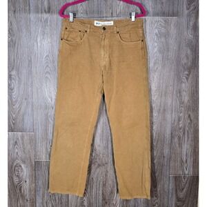 Coastal Cotton Mens Pants 33x30 Brown Mustard Flat Front‎ Pima Cotton Chino